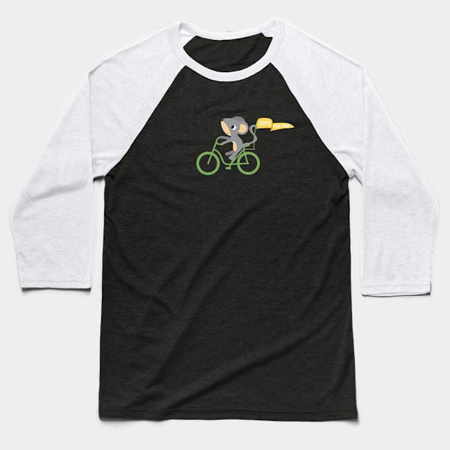 Mouse riding a bike Baseball T-Shirt by katelein